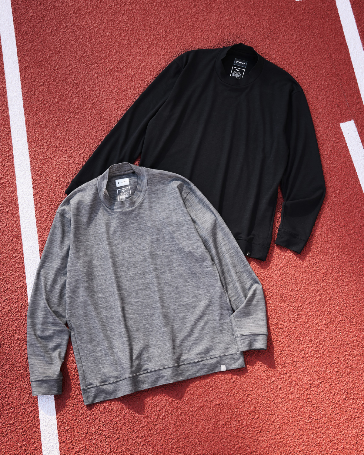 MIZUNO DYNAMOTION MOCK NECK TEE LS